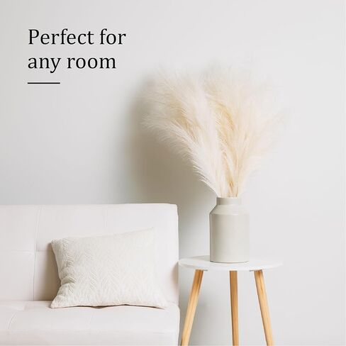 باقة عشب بامباس بيضاء مجففة مقاس 44 بوصة، باقة ديكور منزلي بوهو، زهور بوهو ريفية، قطعة مركزية لديكور طاولة المنزل، عشب بامباس رقيق in Kuwait