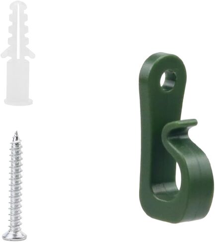 40 قطعة من خطافات جانبية للتعليق في الهواء الطلق من Wealrit، مشابك خطافات شماعات خفيفة، برغي في خطافات لتعليق ضوء عيد الميلاد (أخضر) in Kuwait