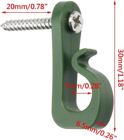 40 قطعة من خطافات جانبية للتعليق في الهواء الطلق من Wealrit، مشابك خطافات شماعات خفيفة، برغي في خطافات لتعليق ضوء عيد الميلاد (أخضر) in Kuwait