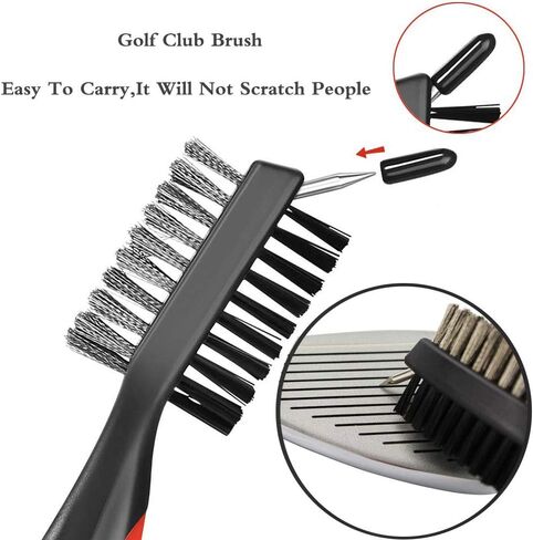 2PCS Golf Club Brush Groove Cleaner with 2 Ft Retractable Zip-line and Aluminum Carabiner Cleaning Tools in Kuwait
