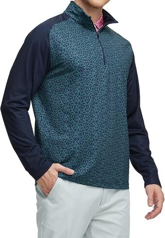M MAELREG Quarter Zip Pullover Men Moisture Wicking Lightweight Sports Print Mock Neck Golf 1/4 Zip Pullover Mens Sweatshirt in Saudi Arabia