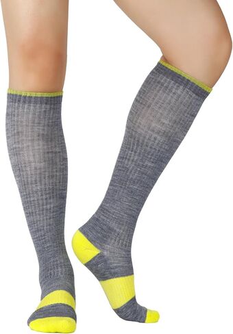 LIN PERFORMANCE Merino Wool Compression Socks for Women and Men 15-20mmHg Knee High Support Socks Thermal Warm Travel in Saudi Arabia