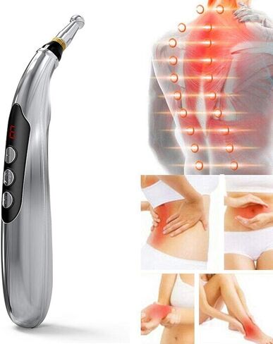 Acupuncture Pen, Rechargeable Electronic Acupuncture Pen Massage Pen Massager Meridian Therapy Machine Relief Pain Therapy Tools with 3 Massage Heads in Saudi Arabia