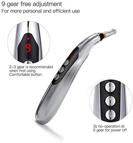 Acupuncture Pen, Rechargeable Electronic Acupuncture Pen Massage Pen Massager Meridian Therapy Machine Relief Pain Therapy Tools with 3 Massage Heads in Saudi Arabia