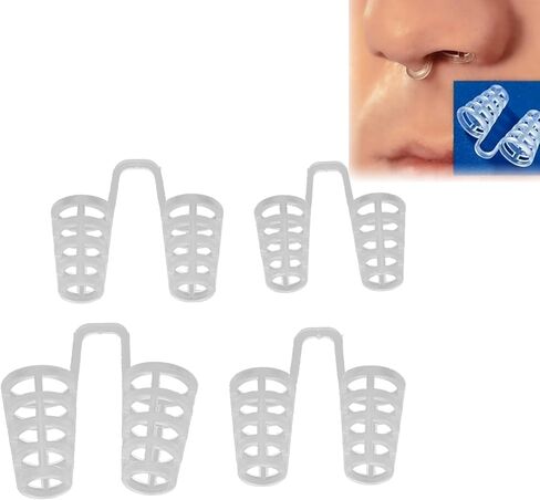 أجهزة مضادة للشخير، للنوم بهدوء 4 أحجام مختلفة، مشبك أنف مضاد للشخير محمول مع علبة بلاستيكية للسفر للاستخدام اليومي in Kuwait