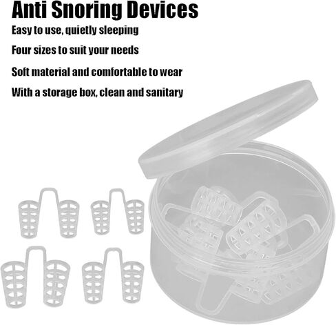 أجهزة مضادة للشخير، للنوم بهدوء 4 أحجام مختلفة، مشبك أنف مضاد للشخير محمول مع علبة بلاستيكية للسفر للاستخدام اليومي in Kuwait