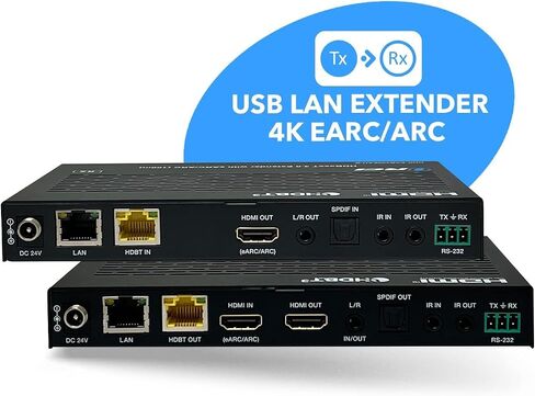 موسع OREI 8K KVM eARC HDMI Balun HDBaseT 3.0 UltraHD 4K @ 120 هرتز 4:4:4 عبر كابل CAT6/7 فردي مع USB، VRR، LAN، Dolby Vision، CEC، ARC ودعم IR، RS-232 حتى 330 قدم مخرج صوت - إثبات المفهوم in Saudi Arabia