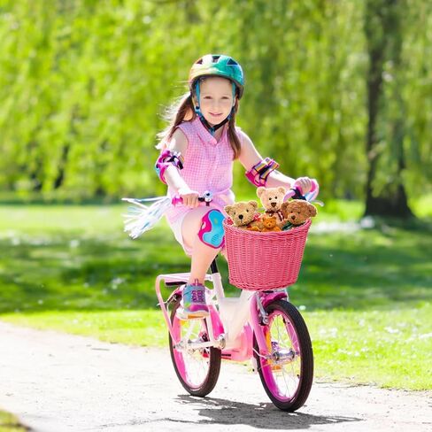 سلة دراجة وردية منسوجة يدويًا من يوباي للبنات، حامل على المقود، مقاومة للماء، أشرطة جلدية قابلة للتعديل، تطبيقات متعددة in Kuwait