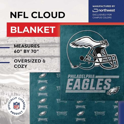Northwest NFL Double Sided Blanket - 100% Soft Polyester - Double Sided - Embrace NFL Spirit and Stay Warm on Game Days (Philadelphia Eagles - Green) in Saudi Arabia