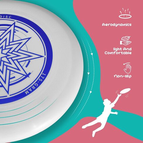 Ultimate Flying Disc 175g,Adult Sport Disc Set for Competitive and Pro Players,Includes 1 Glow in The Dark Ultimate Disc for Beach Pool Game, Camping and Backyard (6 Color Set) in Saudi Arabia