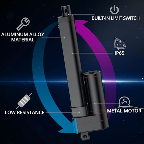 Justech 150mm 6 "محرك المحرك الخطي، الثقيلة 3000N 660lbs المحرك الخطي للسيارات السيارات RV فتحت باب كهربائي المركبات السفن البضائع التلفزيون رفع الجداول التدليك أسرة كهربائية الكراسي الطبية in Kuwait