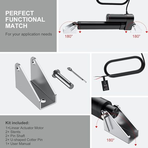 Justech 150mm 6 "محرك المحرك الخطي، الثقيلة 3000N 660lbs المحرك الخطي للسيارات السيارات RV فتحت باب كهربائي المركبات السفن البضائع التلفزيون رفع الجداول التدليك أسرة كهربائية الكراسي الطبية in Kuwait