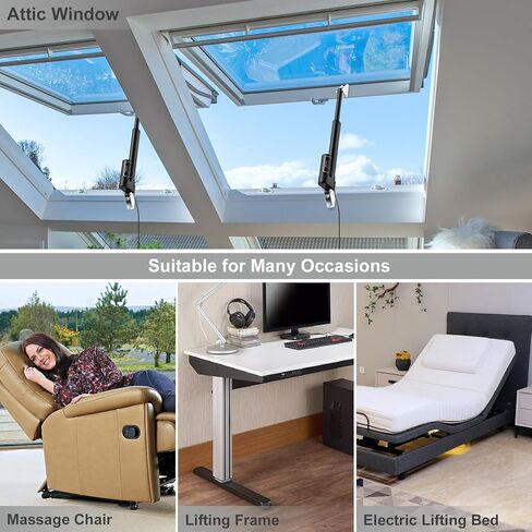 Justech 150mm 6 "محرك المحرك الخطي، الثقيلة 3000N 660lbs المحرك الخطي للسيارات السيارات RV فتحت باب كهربائي المركبات السفن البضائع التلفزيون رفع الجداول التدليك أسرة كهربائية الكراسي الطبية in Kuwait