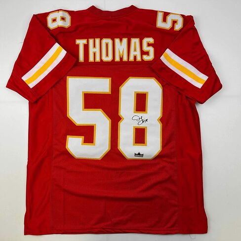 Facsimile Autographed Derrick Thomas Kansas City Red Reprint Laser Auto Football Jersey Size Men's XL in Kuwait