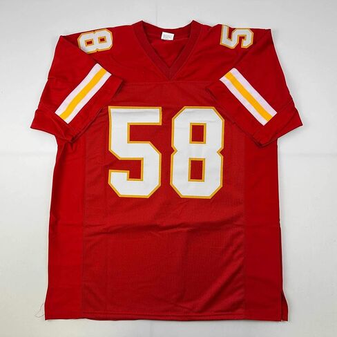 Facsimile Autographed Derrick Thomas Kansas City Red Reprint Laser Auto Football Jersey Size Men's XL in Kuwait
