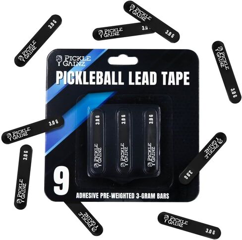 9 Pack 3g Weighted Lead Tape for Pickleball Paddles - Pre Cut Adhesive Pickleball Lead Tape for Paddle to Improve Control, Power, Spin - Pickle Ball Racket Weighted Edge Bars - Black in Saudi Arabia