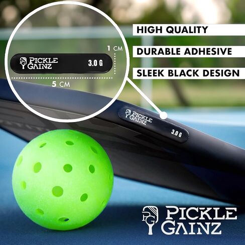9 Pack 3g Weighted Lead Tape for Pickleball Paddles - Pre Cut Adhesive Pickleball Lead Tape for Paddle to Improve Control, Power, Spin - Pickle Ball Racket Weighted Edge Bars - Black in Saudi Arabia