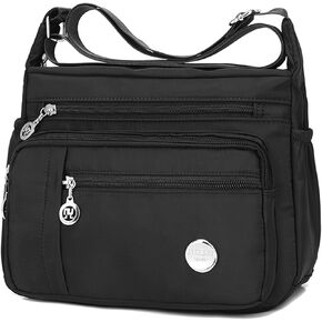 DreamerX Waterproof Nylon Shoulder Crossbody Bags - Lightweight Handbag Zipper Pocket Purse Tote Bag Satchel for Women Lady