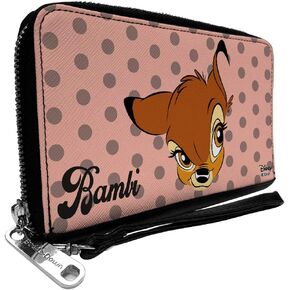 Buckle-Down Women's PU Zip Around Wallet Rectangle-Bambi, 7.5"x4.5"