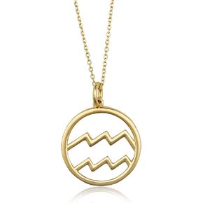 MAX + STONE 10k Gold Zodiac Necklace for Women | Dainty Real Gold Necklace for Women | Adjustable 16-18 Inch Zodiac Sign Necklace | Gold Pendant Necklace | Astrology Gifts for Women