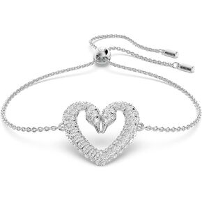 Swarovski Una Necklace, Earrings, and Bracelet Jewelry Collection, Rhodium & Rose Gold Tone Finish, Clear Crystals