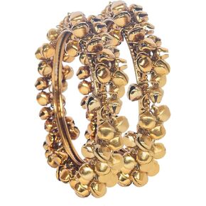 مجموعة أساور غونغرو كادا التقليدية الفاخرة الهندية العتيقة المصنوعة من الذهب المؤكسد للنساء (مجموعة من سوارين) in Kuwait