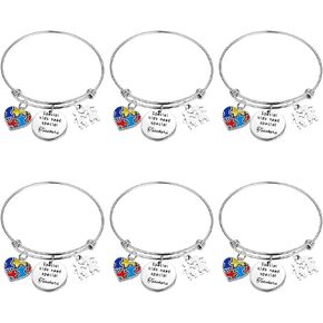 6 PCS Autism Teacher Appreciation Gifts Autism Teacher Bracelet for Autism Teacher Gift for Autism Awareness Bracelet SPED Teacher's Gift Thank You Gifts for Autism Teacher Special Education Teachers