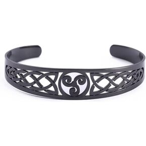 TURTLEDOVE Stainless Steel Celtic Bracelet - Viking Bangle with Triskelion