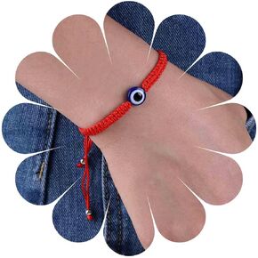 Vintage Red Rope Bracelet Woven Evil Eye Bracelet Red Wax Bracelet Chain Minimalist Chain Bracelet Jewelry for women and Girls
