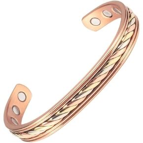 YINOX Copper Bracelets for Men Women for Arthritis and Joint, 6.5in Pure Copper Braided Adjustable Magnetic Bracelet, Copper Jewelry