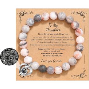 100 Languages I Love You Bracelet Anniversary Valentine's Day Birthday Pink Colorful Imperial Natural Stone Bracelets Mothers Day Gifts Jewelry for Women Mother Daughther Girlfriend Wife