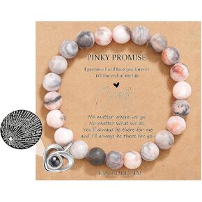 100 Languages I Love You Bracelet Anniversary Valentine's Day Birthday Pink Colorful Imperial Natural Stone Bracelets Mothers Day Gifts Jewelry for Women Mother Daughther Girlfriend Wife