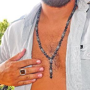 Men Necklace - Labradorite Necklace - Surfer necklace - Fashion Boho necklace