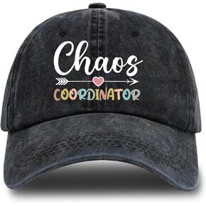 Chaos Coordinator Adjustable Washed Cotton Baseball Cap, Funny Retro Trucker Hat Outdoor Accessories for Men Dad Husband Coworker Colleague Nurse, Birthday for Cat Father in Kuwait