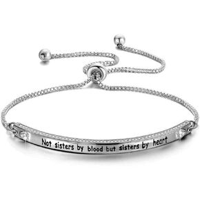 Zuo Bao Sister in Law Bracelet Not Sisters By Blood But Sisters By Heart Bracelet Sister Gift For Best Friend BFF Gorgeous Bangle For Women