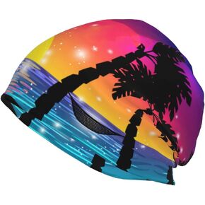 Hawaii Beanie Hats Slouchy Knit Hat Hawaiian Beach Beanie Caps Beach Hat for Shopping Yoga Sport Travel