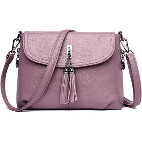 HUA ANGEL Crossbody Bag for Women, Soft Leather Shoulder Handbags Purse Ladies Hobo Bag Multi Pocket Large Tote