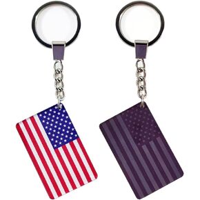 QQSD US American Flag Keychain USA Key Ring (2 Pack)