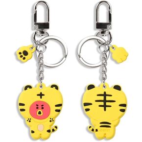 Bangtan Boys Official Merchandise- TATA Character Tiger Theme Mini Keychain_V Photo cards Included_Anthology Proof Yet to Come
