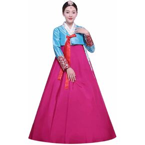 Women's Korean Traditional Costume Deluxe Embroidered Hanbok Dress Stage Performance Wear