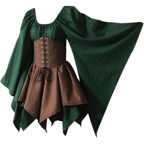 Bleoavre Renaissance Dress Faire Costume Women Medieval Irish Viking Dress