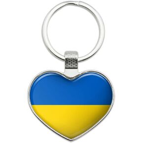 GRAPHICS & MORE Ukraine Country Flag Keychain Heart Love Metal Key Chain Ring