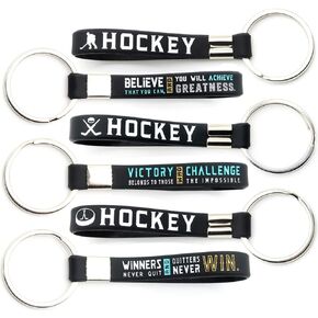 Inkstone Hockey Keychains | (12 Pack) Sports Inspirational Quotes | Flexible | Gifts For Your Team, Friends, Colleagues