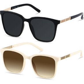 LYZOIT Oversized Sunglasses for Women Mirrored Big Large Shades Fashion Square Frame Sun glasses UV Protection in Kuwait