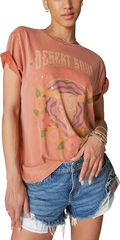 Lucky Brand Women's Desert Soul Boyfriend Tee, Aragon, Small in Saudi Arabia