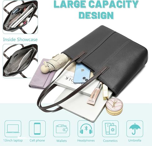 Women's Genuine Leather Tote Handbag Large Capacity Pocketbook Purse in Saudi Arabia