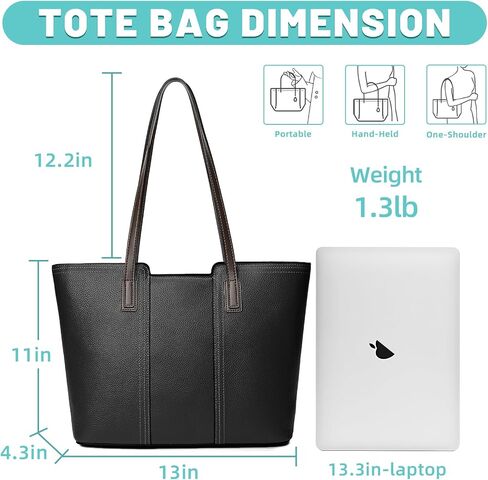 Women's Genuine Leather Tote Handbag Large Capacity Pocketbook Purse in Saudi Arabia