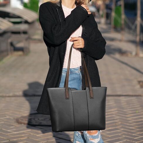 Women's Genuine Leather Tote Handbag Large Capacity Pocketbook Purse in Saudi Arabia