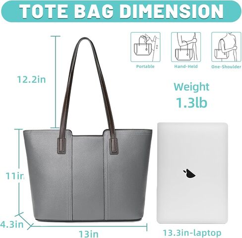 حقيبة يد نسائية من الجلد الطبيعي ذات سعة كبيرة ومحفظة جيب in Kuwait