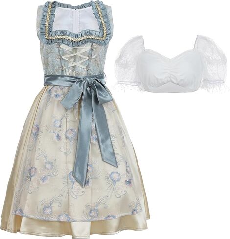 فساتين LTAKK Dirndl للسيدات ملابس مهرجان أكتوبر أزياء بافارية زي فتاة البيرة التقليدية الألمانية مع بلوزة Dirndl in Kuwait